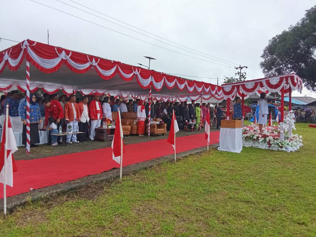 Upacara proklamasi kemerdekaan RI, demi menjaga persatuan dan cinta tanah air. Di gelar di kecamatan Teluk&nbsp;Elpaputti